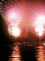 [NYC fireworks as seen from the water]